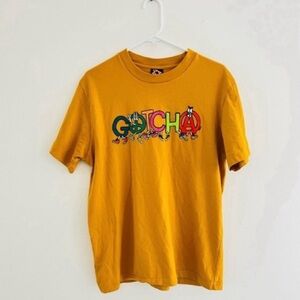 Vintage 90s GOTCHA Surf Single Stitch Gold Logo Tee Medium